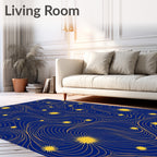 Celestial Waves Organic Pattern Design Rug