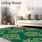 Gilded Leaf Damask Pattern Rug