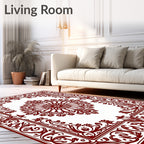 Ornate Traditional Floral Border Rug