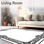 Classic Ornate Floral Border Design Rug