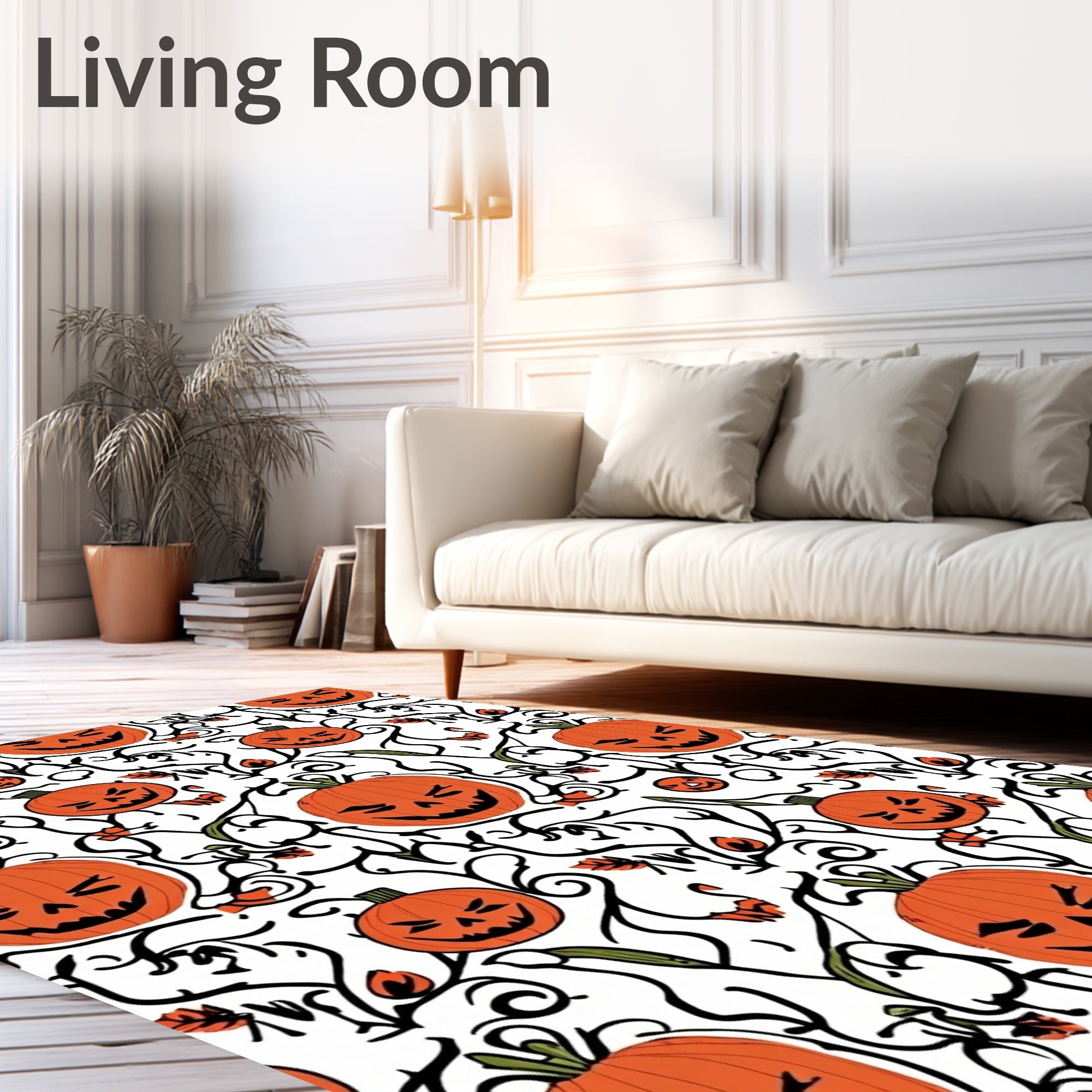 Spooky Jack O Lantern Vine Delight Rug