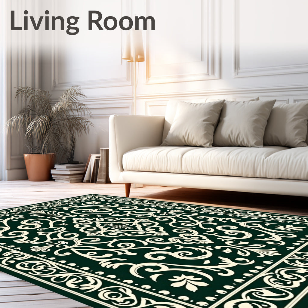 Classic Floral Scroll Pattern Rug