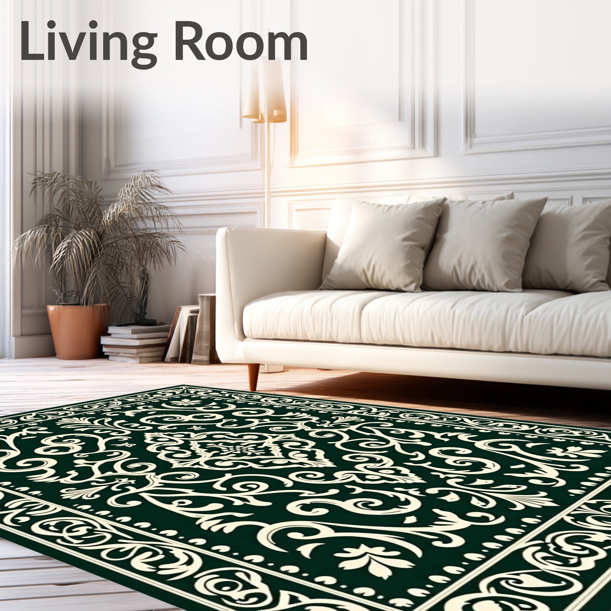 Classic Floral Scroll Pattern Rug