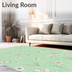 Whimsical Floral Vine Patterned Rug
