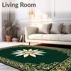 Elegant Floral Medallion Border Rug