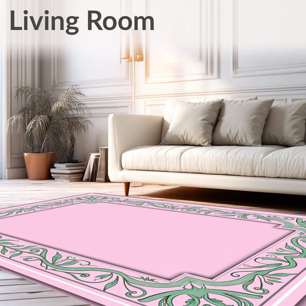 Art Nouveau Floral Vine Border Rug