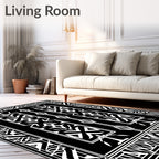 Monochrome Geometric Frame Design Rug