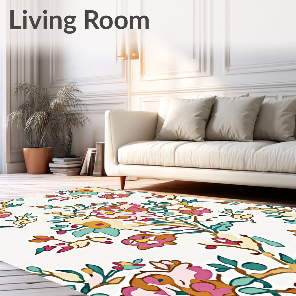 Vibrant Floral Pattern With Colorful Blooms Rug
