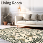 Classic Floral Vine With Ornamental Border Rug