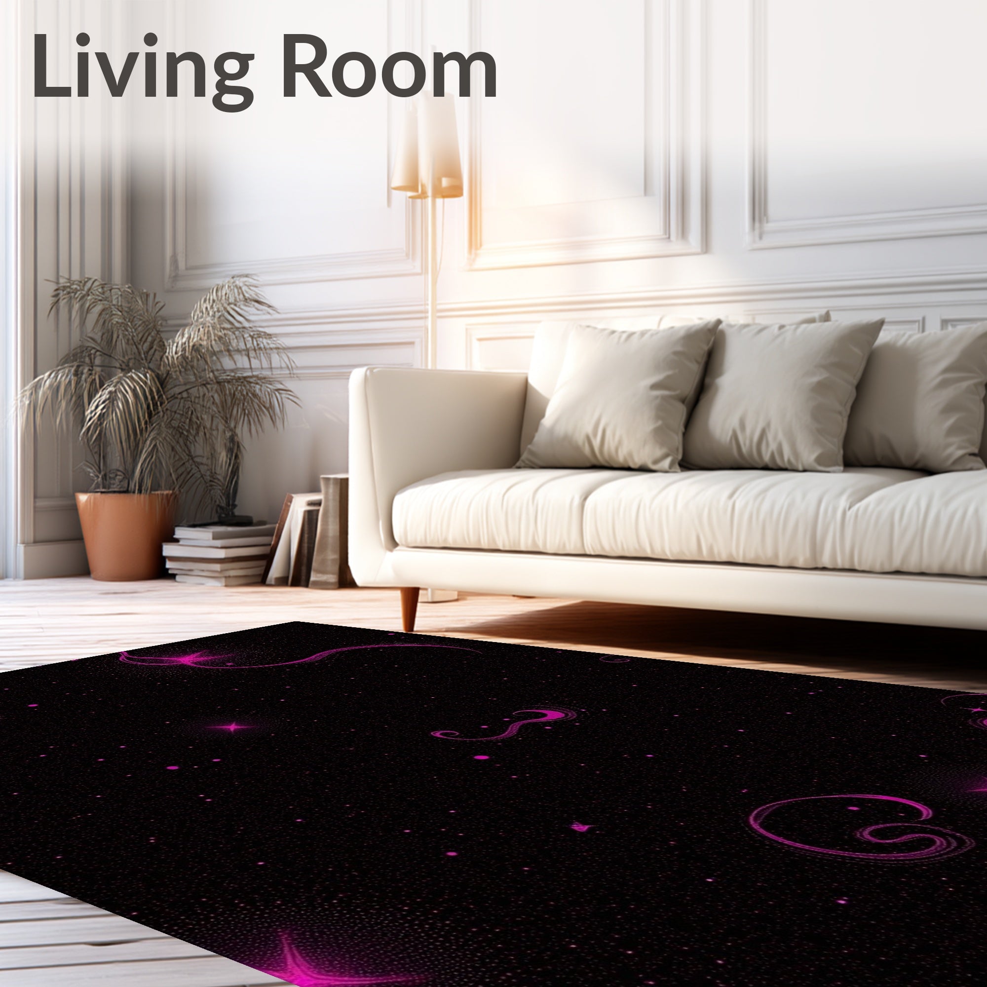 Galactic Swirl Star Pattern Rug