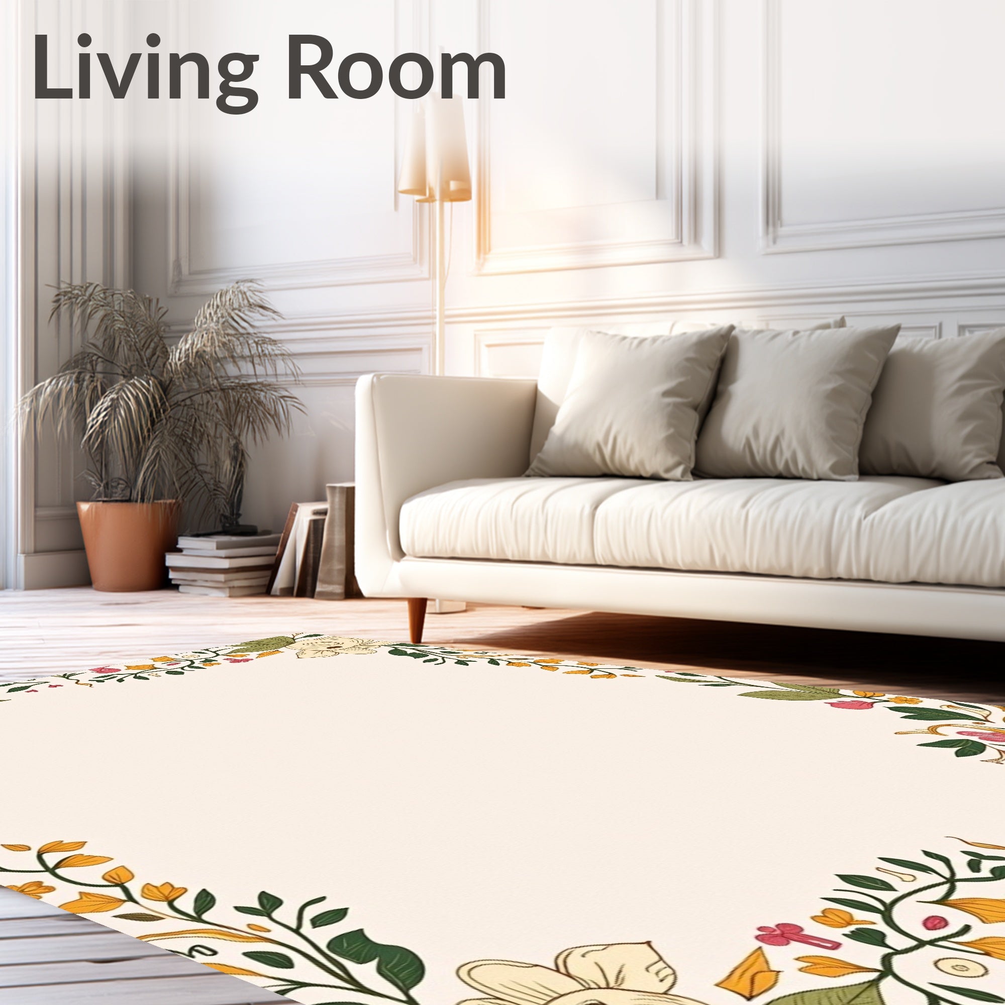 Farmhouse Floral Vines Patterned Rug