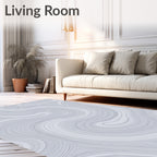 Gray Swirl Abstract Pattern Rug