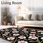 Chic Floral Branches Patterned Rug