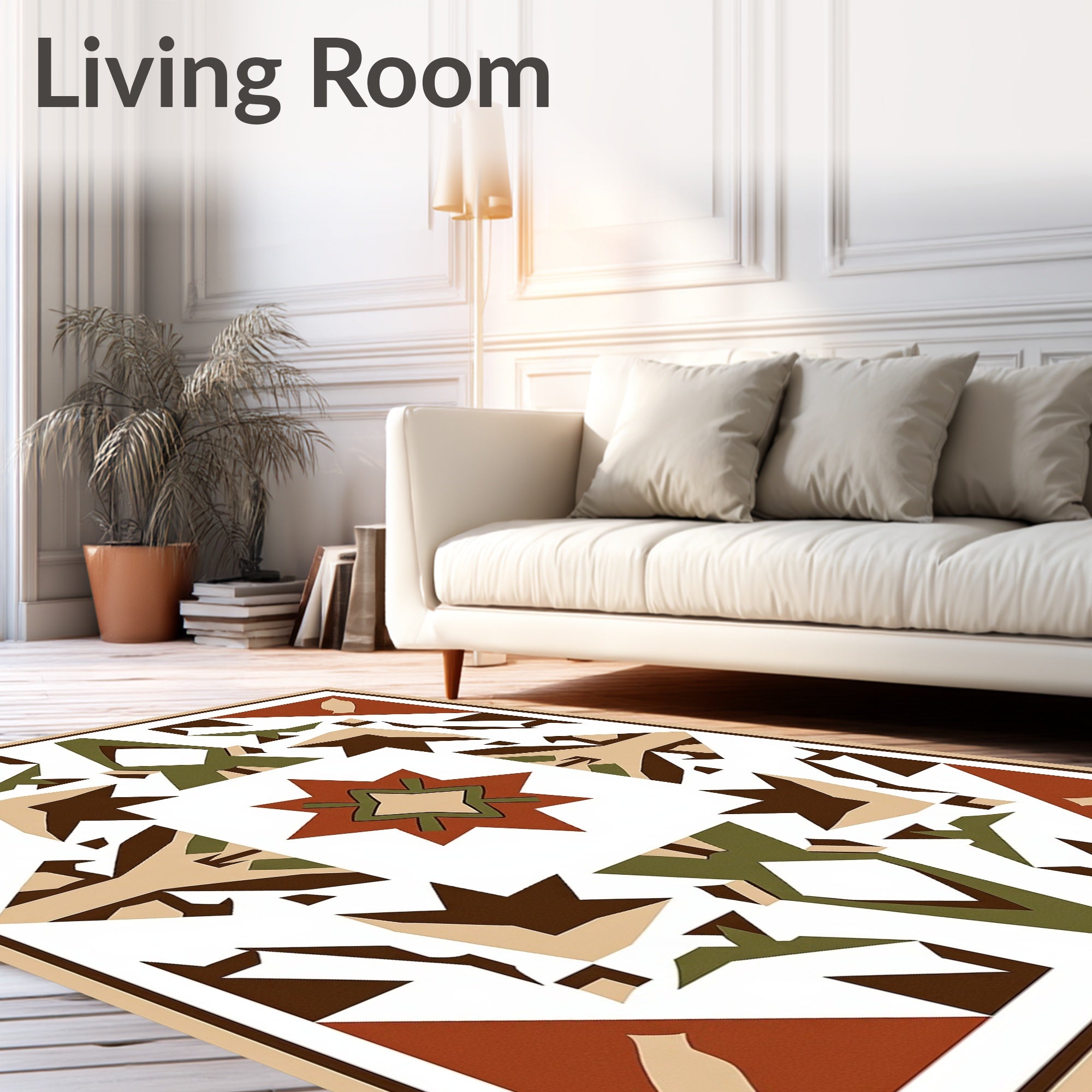 Abstract Geometric Earth Tones Rug