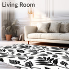 Botanical Branch Leaf Pattern Design Rug