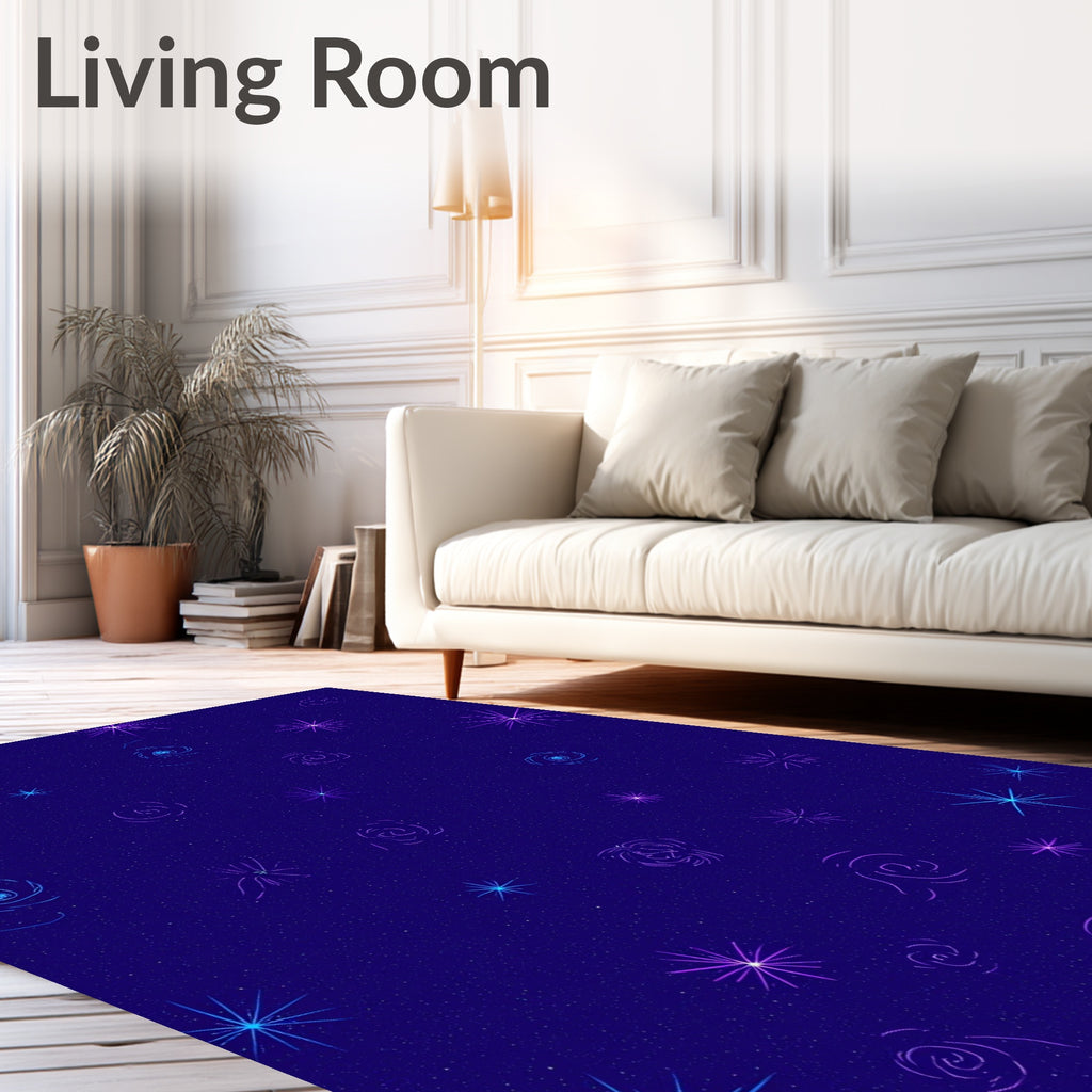 Cosmic Swirls Starbursts Pattern Rug