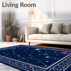 Celestial Star Constellation Pattern Rug