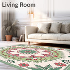 Floral Medallion Mandala Garden Rug