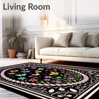 Whimsical Butterflies Floral Garden Rug