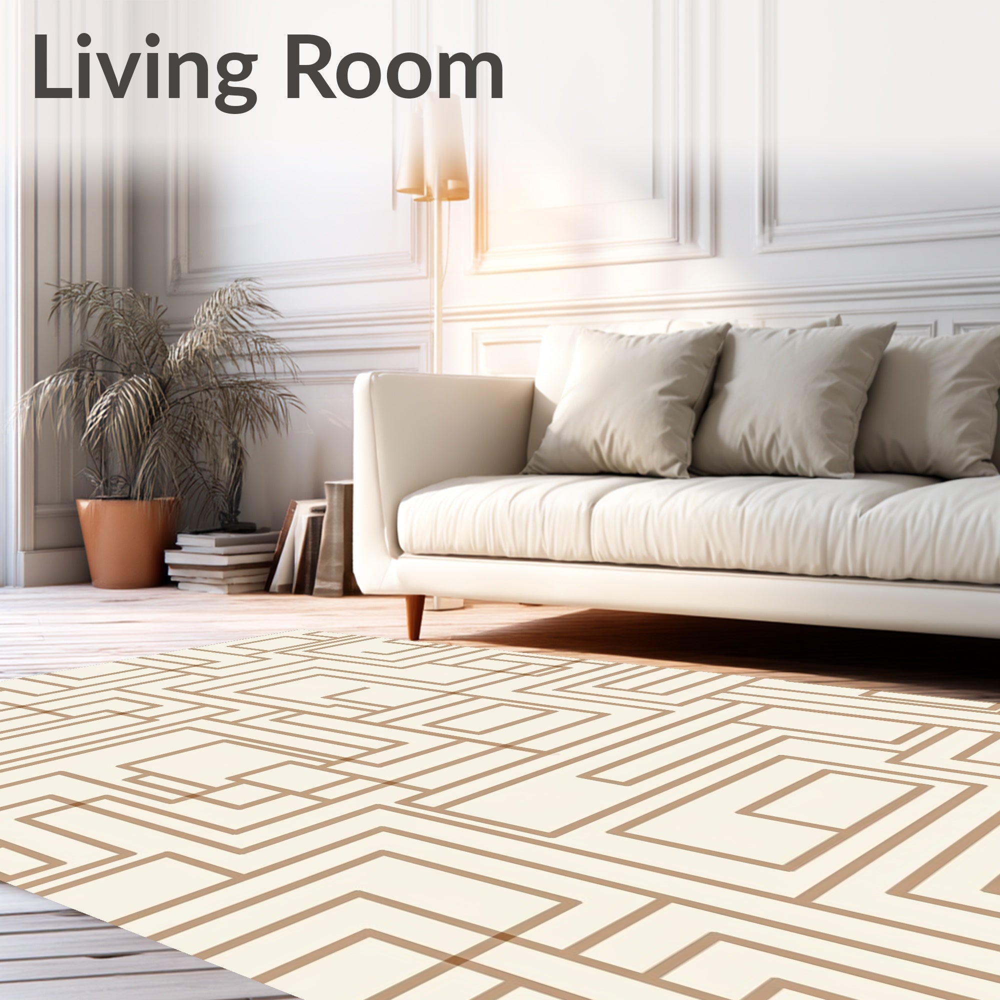 Geometric Lines Rectangles Pattern Rug