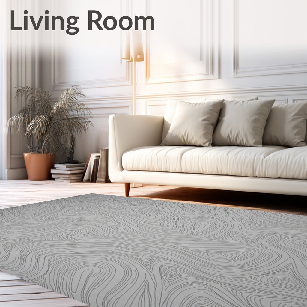Abstract Swirl Line Contour Design Rug