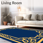Gold Ornate Border Design Rug