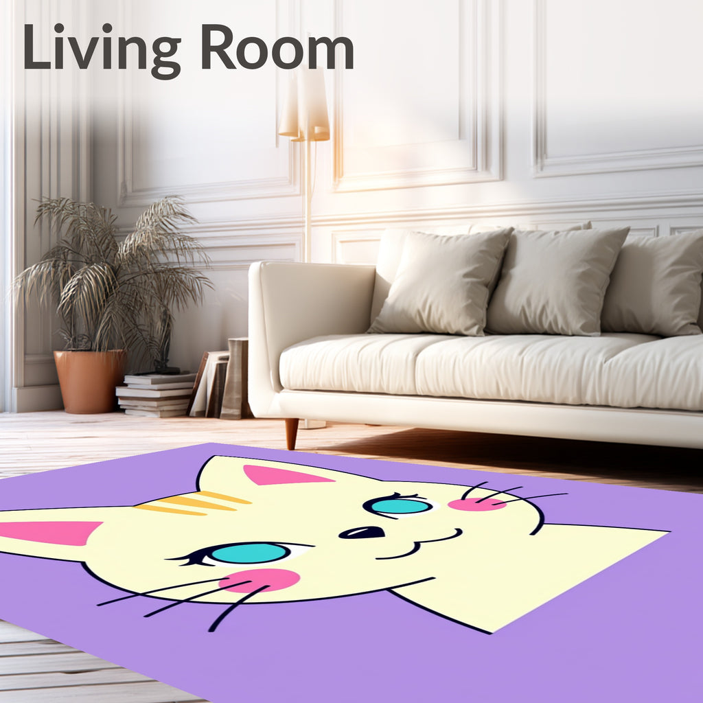Cute Cat Face Pattern Rug