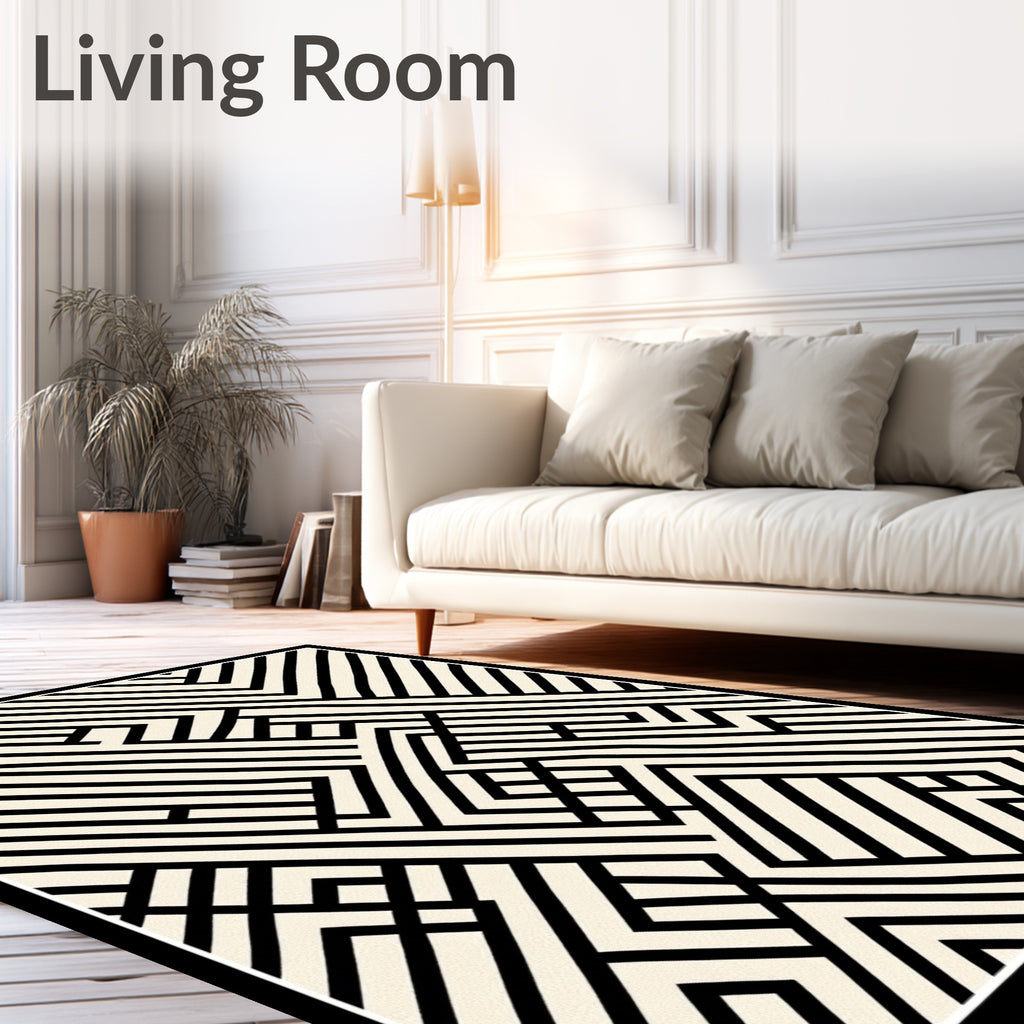 Bold Abstract Geometric Stripe Rug