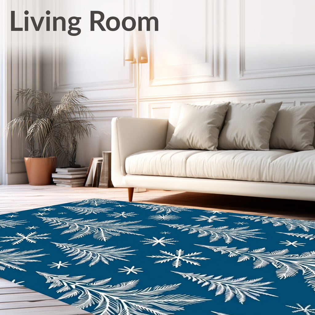 White Pine Forests and Snowflakes Rug