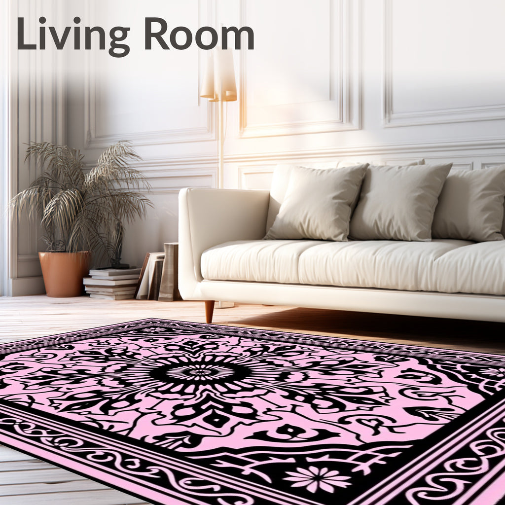 Intricate Floral Mandala Design Rug