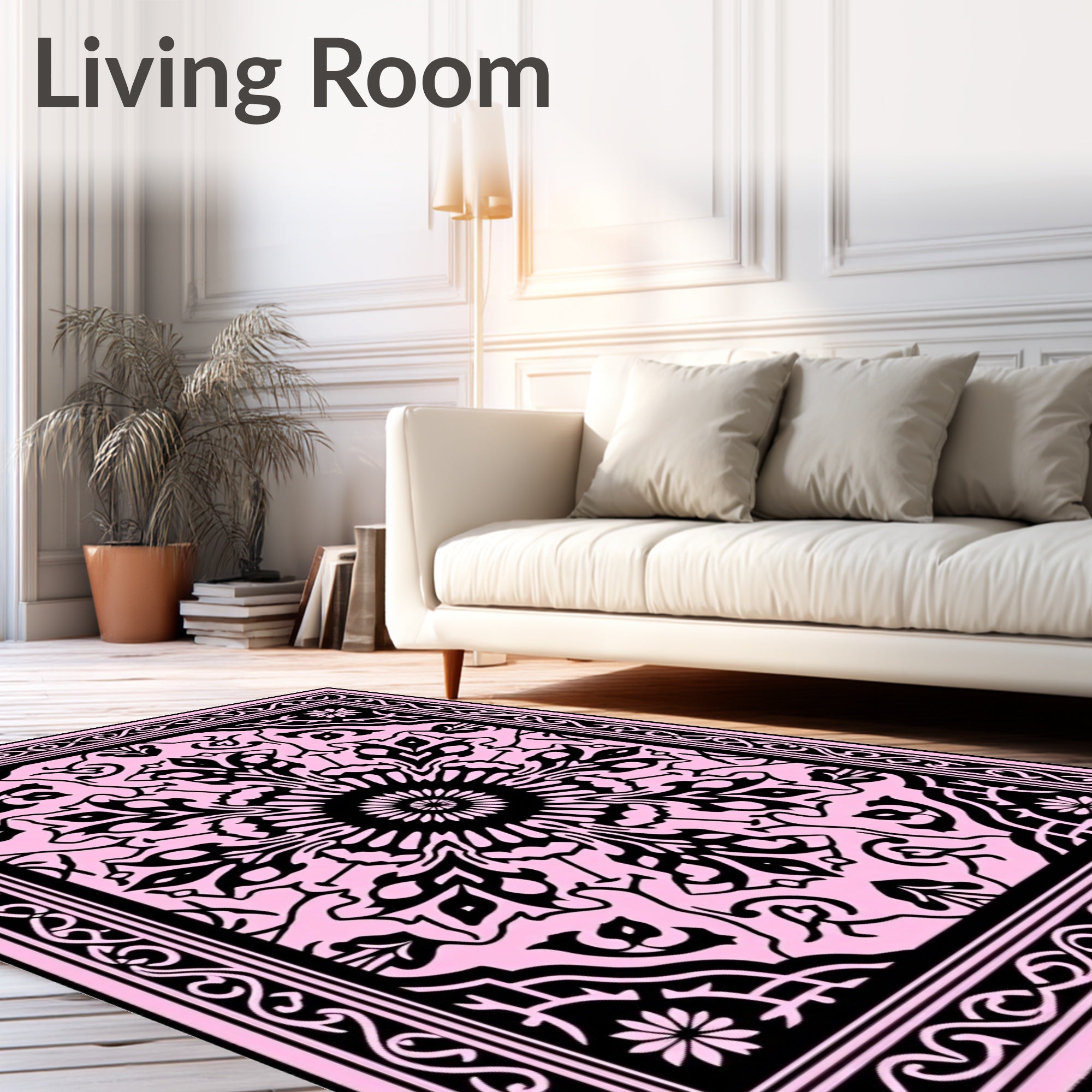 Intricate Floral Mandala Design Rug