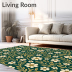Vintage Floral Vine Pattern Tile Rug