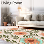 Floral And Leaf Pattern Design Rug