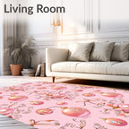 Pink Pearl Ornaments Floral Accents Rug