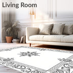 Ornate Scroll Border and Medallion Rug