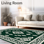 Elegant Ivory Floral Patterned Rug