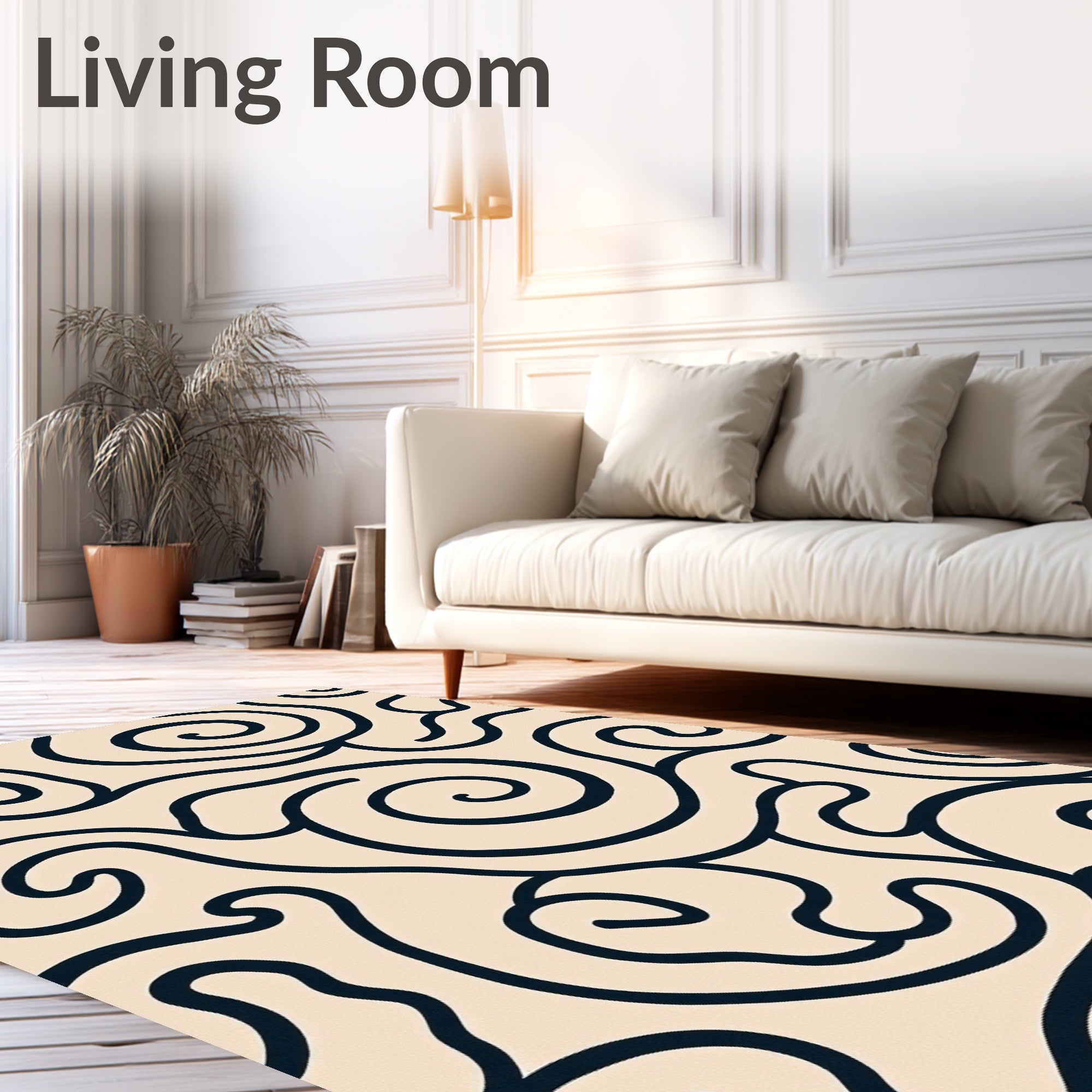 Abstract Swirl Modern Pattern Rug