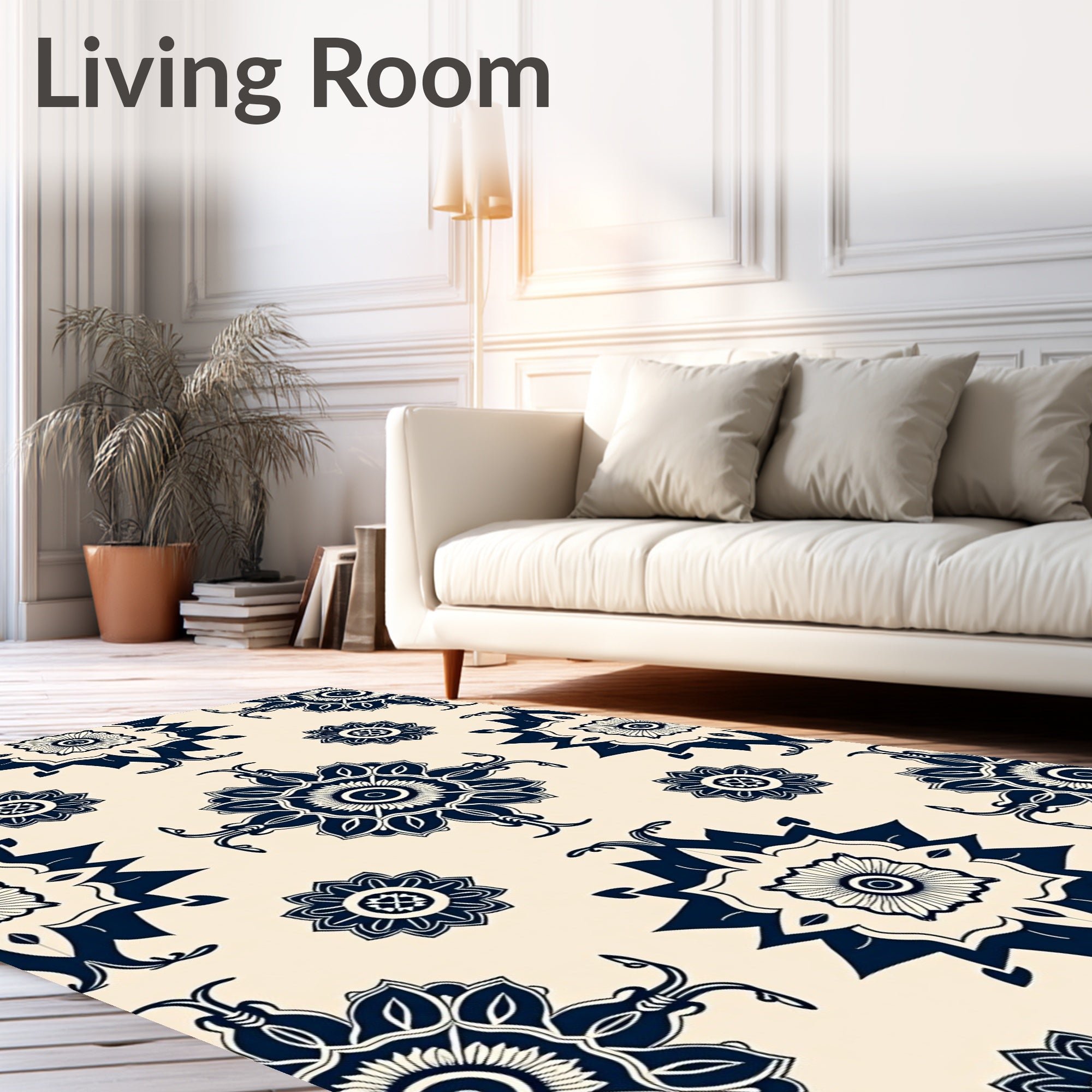 Ornate Floral Medallion Pattern Rug