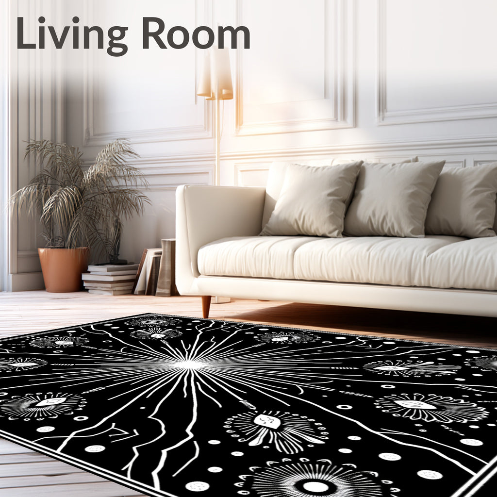 Celestial Sun Starburst Floral Rug