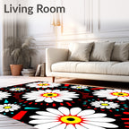 Bold Floral Radial Pattern Rug