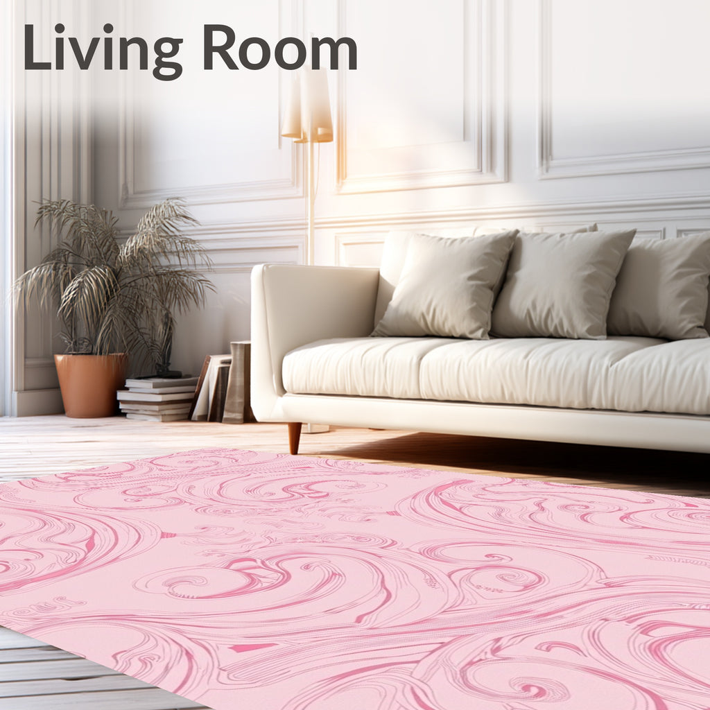 Art Nouveau Pink Swirl Pattern Rug