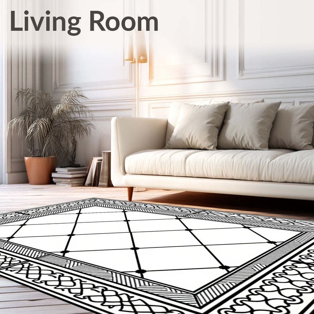 Intricate Lattice With Ornate Borders Rug