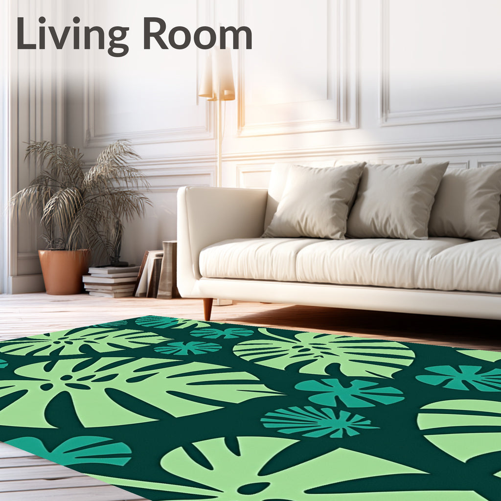 Tropical Leaf Pattern Art Rug