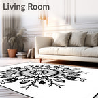 Intricate Floral Mandala Design Rug