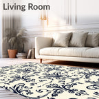 Classic Floral Damask Pattern Rug