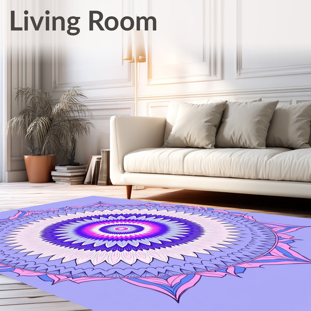 Intricate Radial Mandala Pattern Design Rug