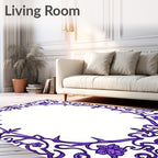 Ornate Floral Vine Border Pattern Rug