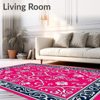 Vibrant Floral Swirl Pattern Rug