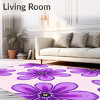 Purple Dazzling Floral Pattern Rug
