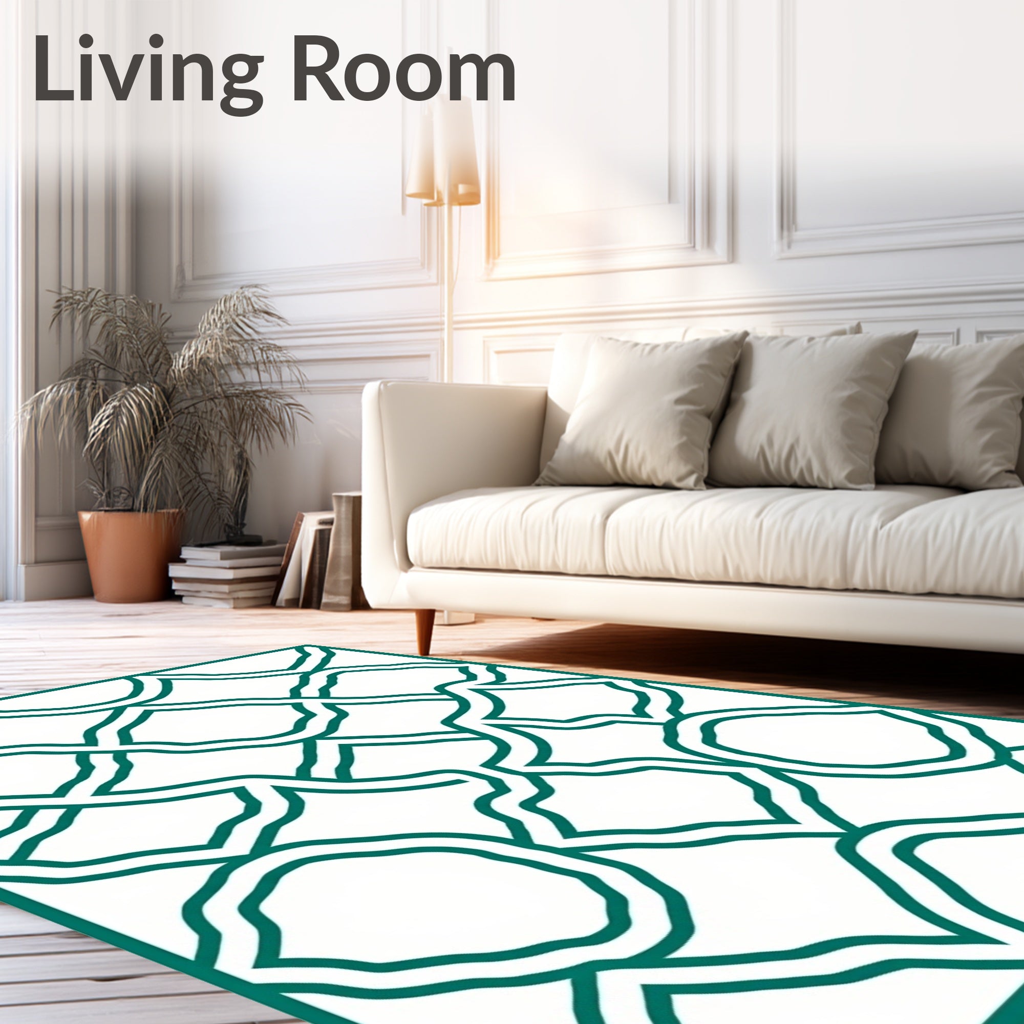 Trellis Patterned Overlay Rug